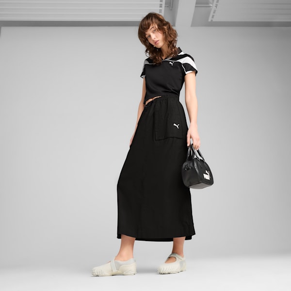 FUTURE.PUMA.ARCHIVE Football Jersey Baby Tee Women, PUMA Black-PUMA White, large-ZAF