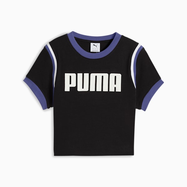 FUTURE.PUMA.ARCHIVE Graphic Baby Tee Women, PUMA Black-White, large-MEX