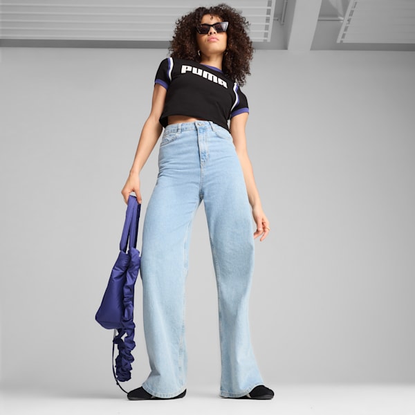 FUTURE.PUMA.ARCHIVE Graphic Baby Tee Women, PUMA Black-White, large-MEX