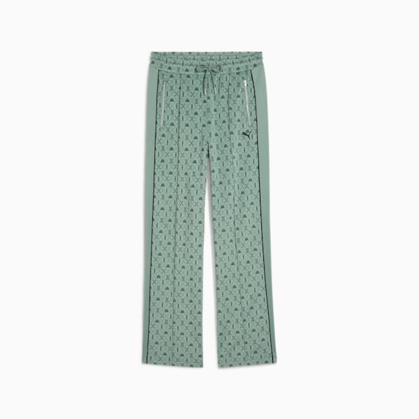 Pantalones rectos Road To Unity T7 para mujer, Green Moon-AOP, large-MEX