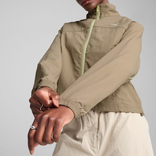DARE TO Oversized Zip-Off Woven Jacket Women, Velvet Moss, large-ZAF