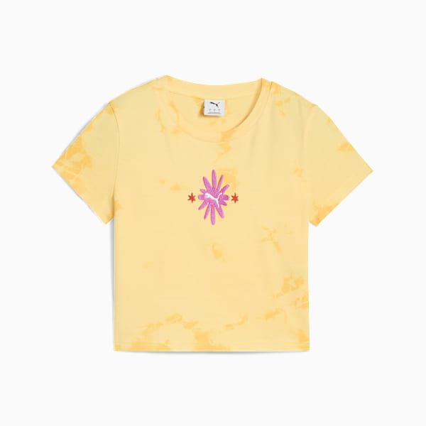 WARDROBE ESS FLORAL PACK Washed Graphic Baby Tee Women, Sunny Yellow, large-ZAF