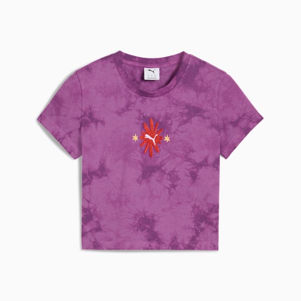 WARDROBE ESS FLORAL PACK Washed Graphic Baby Tee Women, Wild Berry, large-ZAF