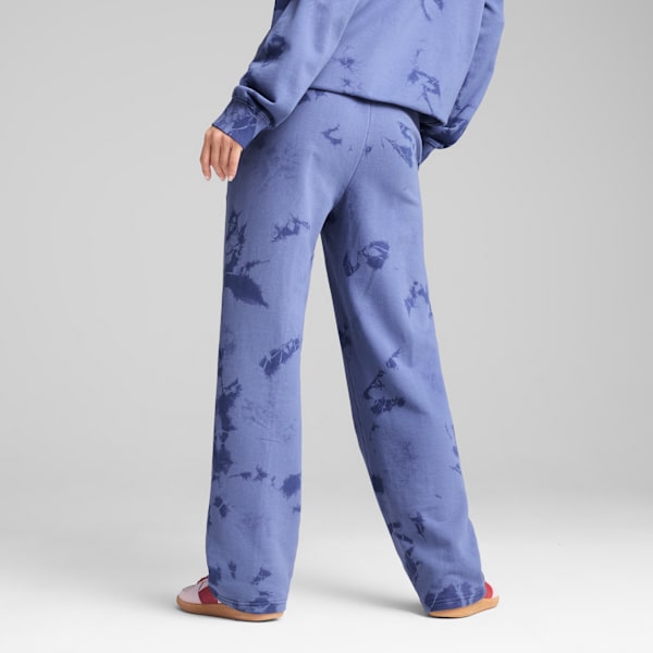 WARDROBE ESS FLORAL PACK Washed Straight Sweatpants Women, Blue Crystal, large-ZAF