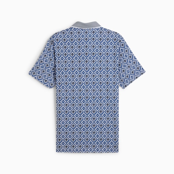 PUMA x PALM TREE CREW Tile Golf Polo Men, White Glow-Deep Navy, large-ZAF