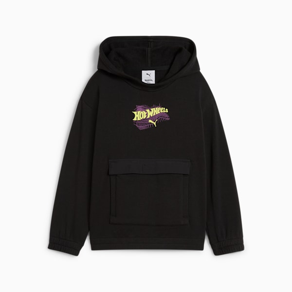 PUMA x HOT WHEELS™ Relaxed Graphic Hoodie Kids, PUMA Black, large-ZAF