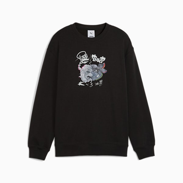 PUMA x TMNT Relaxed Graphic Crew Youth, PUMA Black, large-ZAF