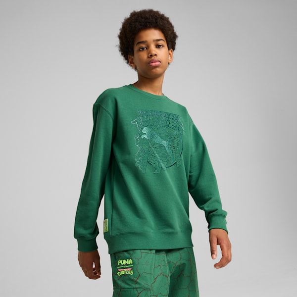 PUMA HOOPS x TMNT Relaxed Graphic Crew Youth, Vine, large-MEX