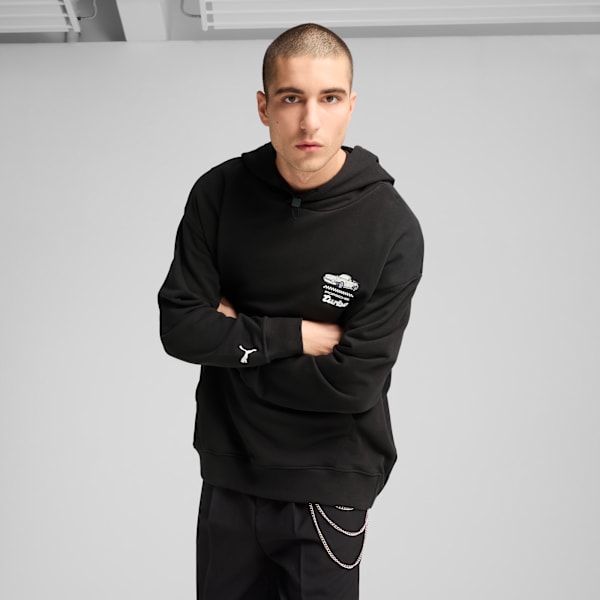 Porsche Legacy Graphic Hoodie Men, PUMA Black, large-MEX