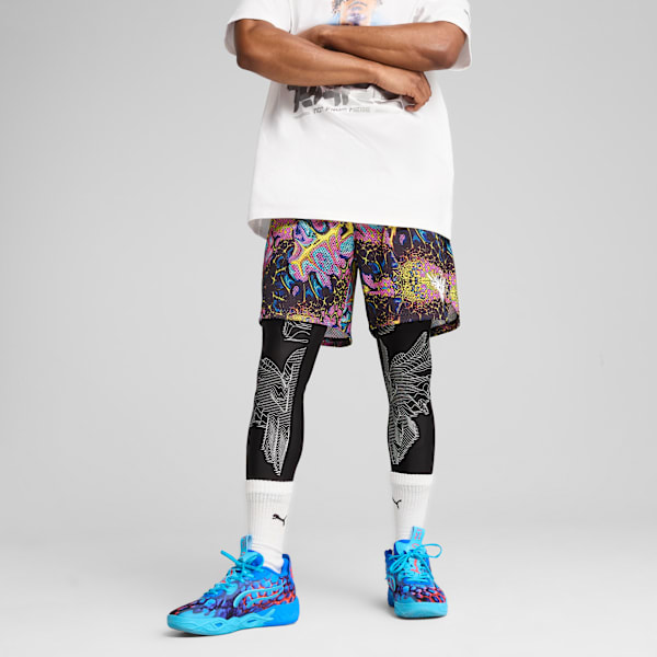 Melo Alien Skins 2-in-1 Basketball Tights Men, PUMA Black, large-MEX