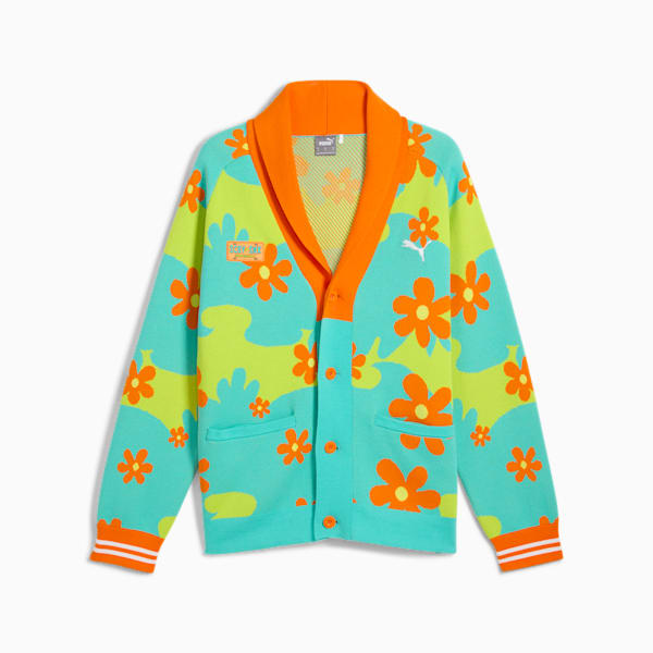 PUMA HOOPS x SCOOBY DOO Sweater Men, Aquatic-Lime Smash-AOP, large-ZAF