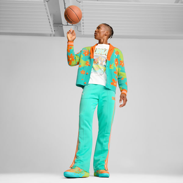 PUMA HOOPS x SCOOBY DOO Sweater Men, Aquatic-Lime Smash-AOP, large-ZAF