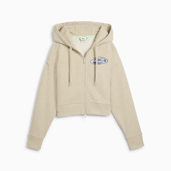 Campera corta Lace Em Up para mujer, Desert Dust-Heather, large-ARG