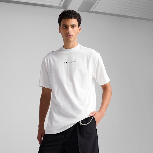 BMW M Motorsport Lifestyle Car Graphic Tee Men, PUMA White, large-ZAF