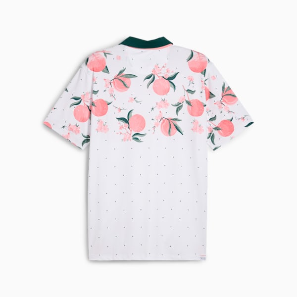 MATTR Freshly Picked Golf Polo Men, White Glow-Pink Fruit, large-ZAF