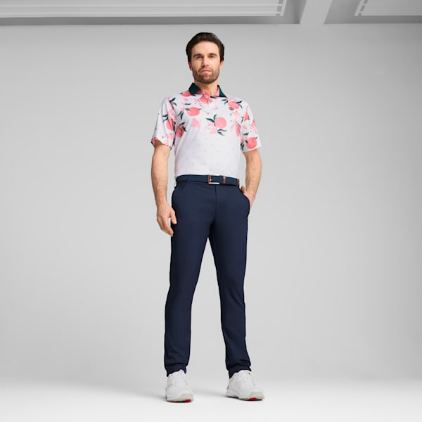 MATTR Freshly Picked Golf Polo Men, White Glow-Pink Fruit, large-ZAF