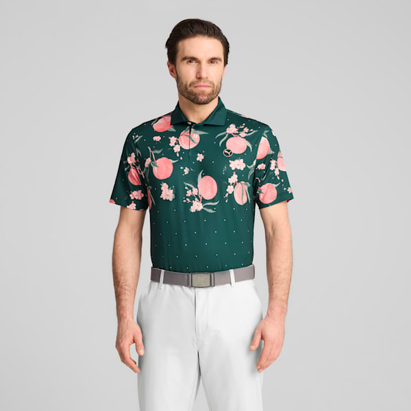 MATTR Freshly Picked Golf Polo Men, Dark Myrtle-Pink Fruit, large-ZAF