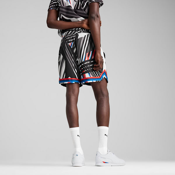 BMW M Motorsport All-over Print Shorts Men, PUMA Black-AOP, large-ZAF