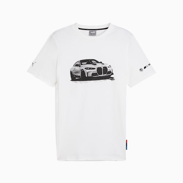 BMW M Motorsport Essentials Graphic Tee Men, PUMA White, large-ZAF