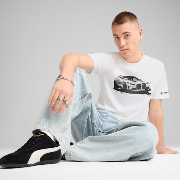 BMW M Motorsport Essentials Graphic Tee Men, PUMA White, large-ZAF