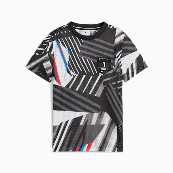 BMW M Motorsport All-over Print Tee Youth, PUMA Black-AOP, large-ZAF