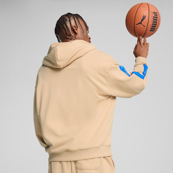 Buzo con capucha de basquet Ancient Roars para hombre, Light Sand, large-ARG
