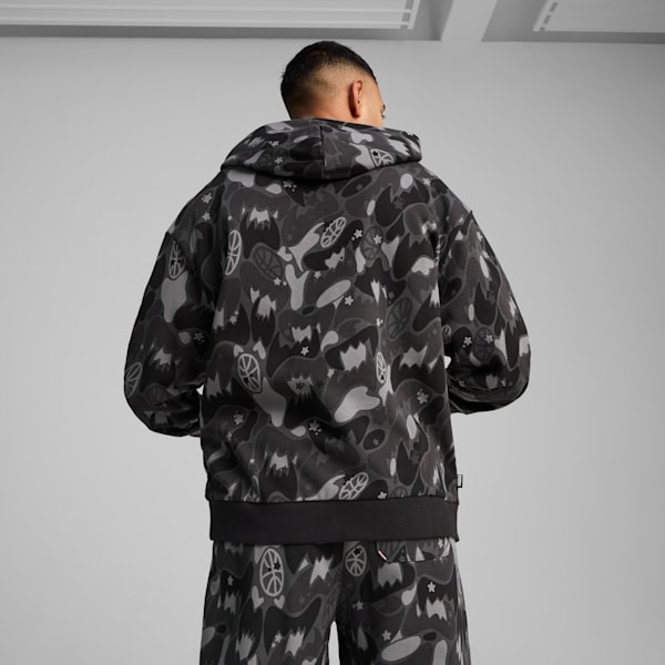 Dress Code Camo Basketball Hoodie Men, PUMA Black-AOP, large-ZAF