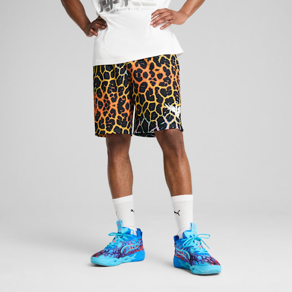 Melo Alien Skins Basketball Shorts Men, PUMA Black-AOP, large-MEX