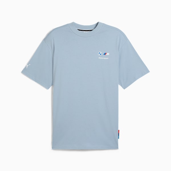 BMW M Motorsport Stacked Logo Tee Men, Blue Wash, large-ZAF