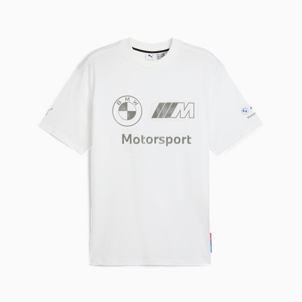 BMW M Motorsport Stacked Lux Logo Tee 2 Men, PUMA White, large-ZAF