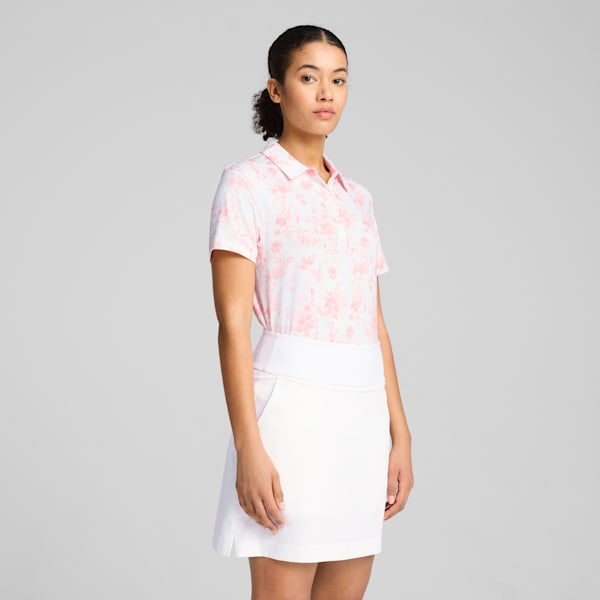 CLOUDSPUN Toile Short Sleeve Polo Women, Pink Fruit, large-ZAF