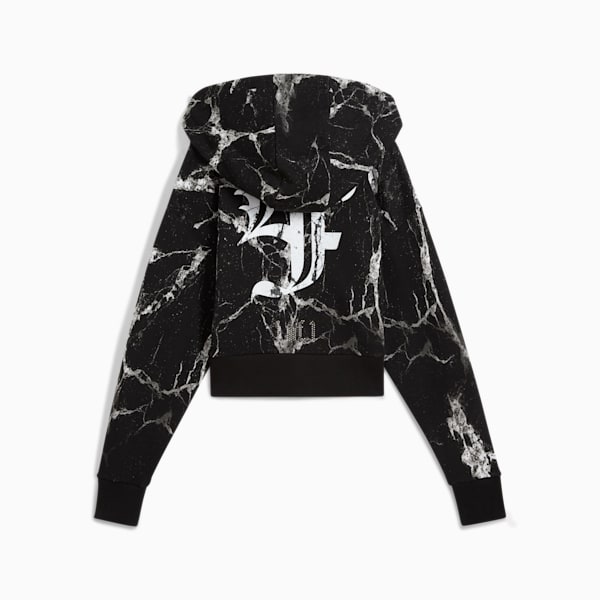 Campera PUMA HOOPS x LAFRANCÉ Written in Chrome para mujer, PUMA Black-Puma White AOP, large-ARG