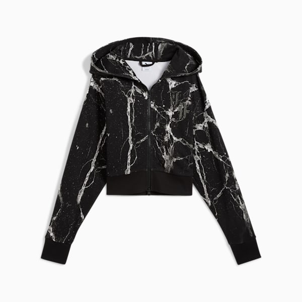 Campera PUMA HOOPS x LAFRANCÉ Written in Chrome para mujer, PUMA Black-Puma White AOP, large-ARG