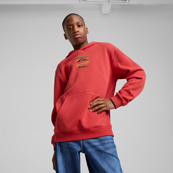 Road To Unity Graphic Hoodie Youth, Red Fire, large-ZAF