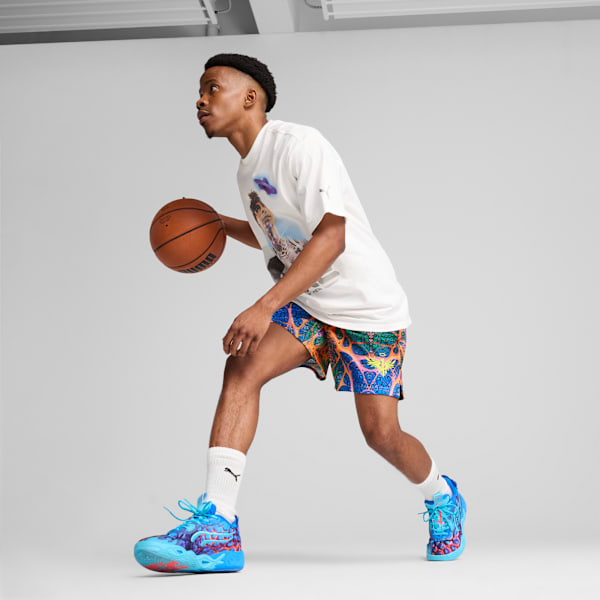 Melo Alien Skins Basketball Shorts Men, PUMA Black-AOP, large-MEX