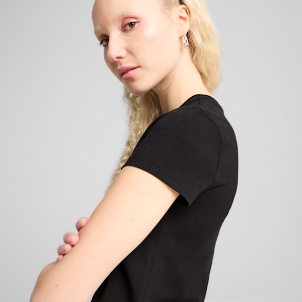 Remera corta WARDROBE Essentials Cut-Out para mujer, PUMA Black, large-ARG