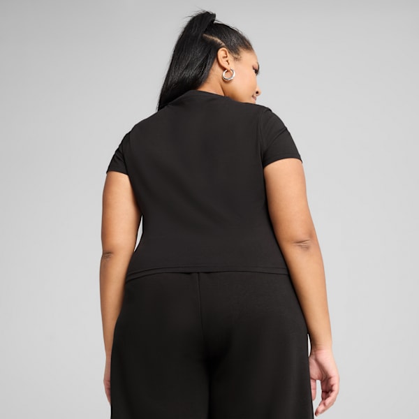 Remera corta WARDROBE Essentials Cut-Out para mujer, PUMA Black, large-ARG