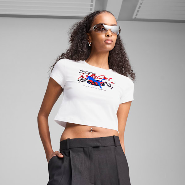 Remera baby tee GRAPHICS Moto para mujer, PUMA White, large-ARG