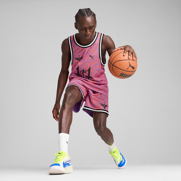 Shorts de basket Melo x Neymar Jr para hombre, Soft Violet-AOP, large-ARG