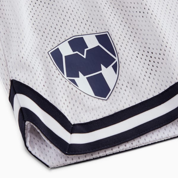 Shorts de básquetbol PUMA HOOPS x CF MONTERREY para hombre, Feather Gray-PUMA White-AOP, large-MEX