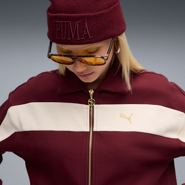 T7 Relaxed Track Jacket Women, Ruby Shimmer, large-ZAF