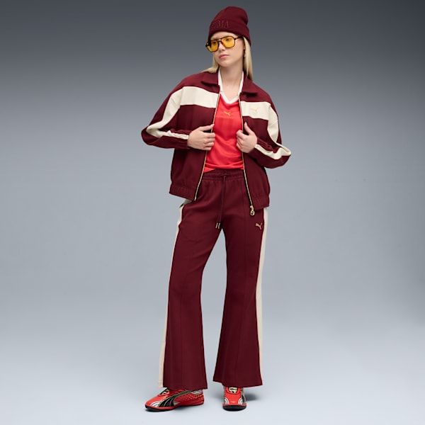 T7 Relaxed Track Jacket Women, Ruby Shimmer, large-ZAF