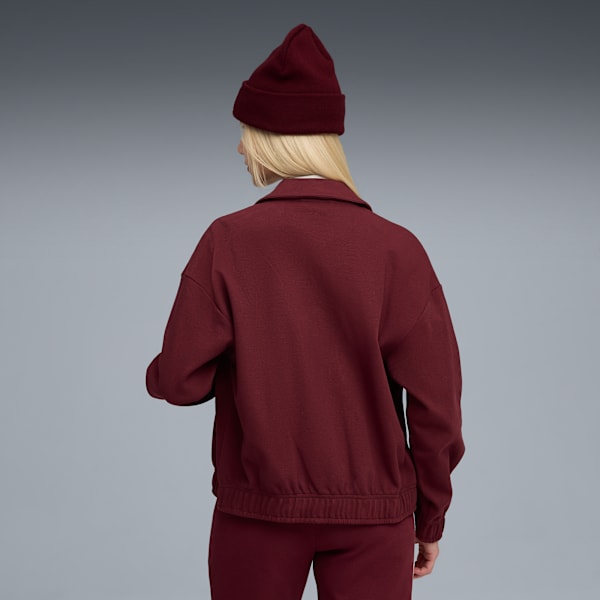 T7 Relaxed Track Jacket Women, Ruby Shimmer, large-ZAF