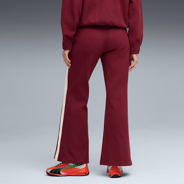 T7 Flared Pants Women, Ruby Shimmer, large-ZAF