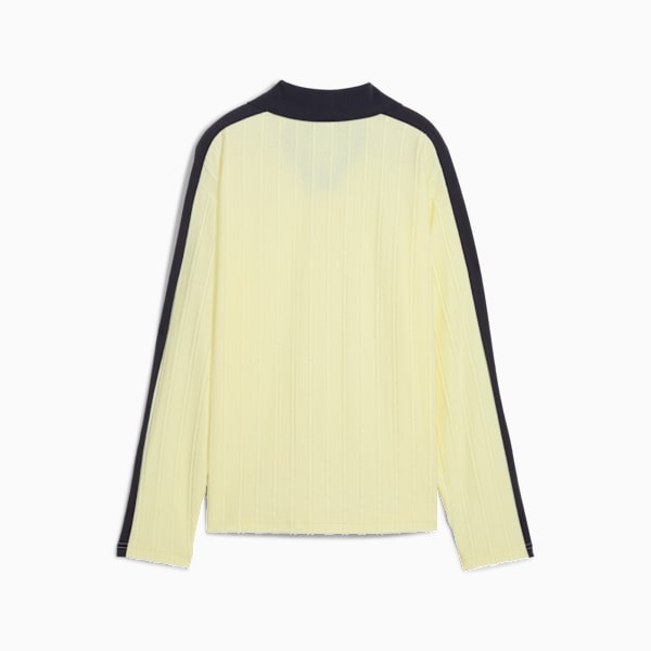T7 Relaxed Long Sleeve Polo Women, Gold Moon, large-ZAF