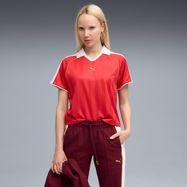 T7 Relaxed Football Jersey Women, For All Time Red, large-ZAF