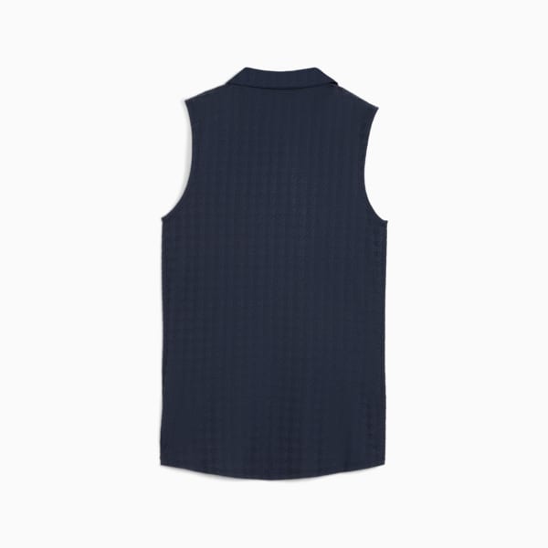 Houndstooth Golf Polo Women, Deep Navy, large-ZAF
