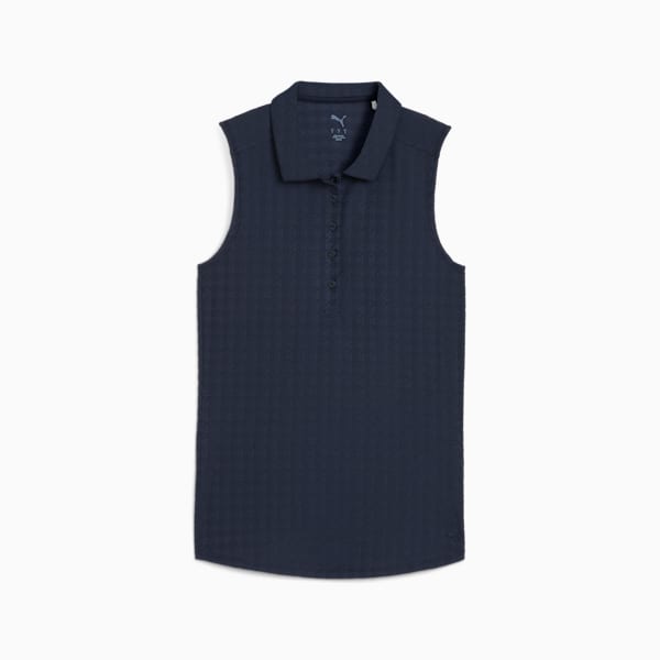 Houndstooth Golf Polo Women, Deep Navy, large-ZAF