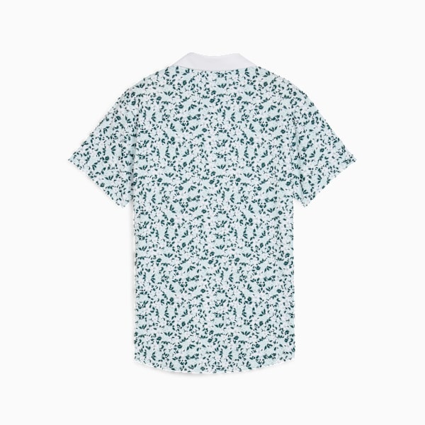 Floral Burst Golf Polo Women, Sea Glass, large-ZAF