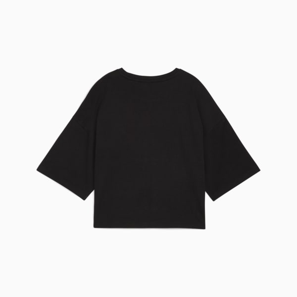 Remera oversize LEO LUXE para mujer, PUMA Black, large-ARG